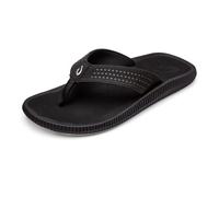 OLUKAI Ulele Men's Beach Sandals Quick Dry Water Resistant Microfiber Lining and Wet Grip Sole, Comfort Fit and Arch Support, Black/White, 9.5 UK