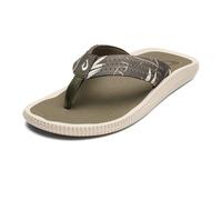 OLUKAI Ulele Men's Beach Sandals, Water Resistant Flip Flops, Arch Support & Comfort Fit, Lightweight & Durable, Enhanced Grip & Traction, Hunter/Aloha, 7.5 UK
