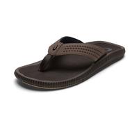 OLUKAI Ulele Men's Beach Sandals, Water Resistant Flip Flops, Arch Support & Comfort Fit, Lightweight & Durable, Enhanced Grip & Traction, Dark Java/Dark J, 10.5 UK