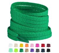 Olukssck 2 Pair 1/5" Flat Shoe Laces for Sneakers 31"-63" Length Athletic Shoelaces Replacement Strings, Green(2 Pairs), 31inch(80cm)