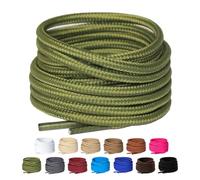 Olukssck 2 Pair Round Shoelaces for Sneakers, Heavy Duty and Durable Shoe Laces for Hiking Work Boots, Army Green, 71inch(180cm)