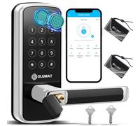 OLUMAT Smart Lock with Handle: Wi-Fi Keyless Entry Door Lock - Smart Locks for Front Door - Biometric Fingerprint Door Lock - Smart Door Lock with Keypad - Garage Door with App Control - Auto Lock