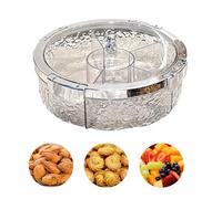 OLUOXHUAS Airtight 5-Section Snack Box with Locking Lid | Leakproof Divided Serving Tray for Nuts, Fruits, Vegetables | Kitchen Storage, Party & Picnic Use