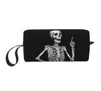 OLUSENMO Compact & Durable Trave Makeup Organizer Bag Oxford Fabric Impact-Resistant Multi-Purpose Storage Perfect for Travel, Gym, Humorous Skull