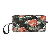 OLUSENMO Compact & Durable Trave Makeup Organizer Bag Oxford Fabric Impact-Resistant Multi-Purpose Storage Perfect for Travel, Gym, Snowy Camellia Chinese Ink