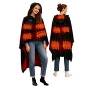 Olutula 2025 Newest USB Electric Heated Blanket Super Large Size 180x110cm with Battery 7.4V, 9 Heating Zones 3 Temperature Settings and Detachable Hood, Flannel Heating Wrap for Home, Office, Camping