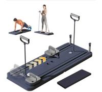Olutula Automatic Rebound Ab Roller Board, Full Body Workout Trainer for Core & Abs, Multi-Functional Fitness Board for Men & Women, Durable Pilates Equipment for Home Gym Use (Grey)