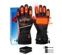Olutula Heated Gloves for Men Rechargeable Carbon Fiber Heated Motorcycle Gloves with Twin 7.4V 3000mAh Battery, Touchscreen Winter Riding Electric Gloves for Cycling, Skiing, Snow, Outdoor Work (XL)