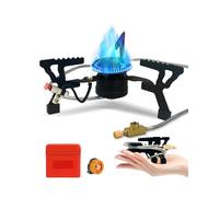 Olutula Portable Camping Gas Stove Wind-Resistant and Compact Equipped with a 5800W Burner Piezo Ignition Includes Adapters and Converters for Outdoor BBQs Cooking Fishing Hiking Picnics