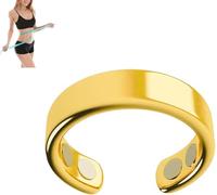 Olux Ring, Olux Magnetic Ring, Anti Snoring Ring, Stainless Steel Magnetic Ring, Lymphatic Magnetic Therapy Ring, Adjustable Fatigue Relief Sleep Aid Magnetic Acupressure Rin (Gold)