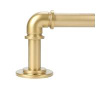 OLV Gold Industrial Curtain Rods for Windows 48 to 84 Inch(4 to 7 Feet), 1 Inch Diameter Blackout Wrap Around Adjustable Heavy Duty Window Drapery Rods, Indoor and Outdoor