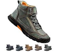 Olveros Boots, Cryonessa Men's Comfortable Handmade Leather Boots - Waterproof, Arch Support, Pressure Relief, Spacious Toe Box for Outdoor Adventures (Green,8)