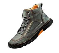 Olveros Boots Men's Waterproof Leather, Handmade for Comfort with Arch Support & Wide Toe Box, Outdoor Work & Walking (Green,11.5)