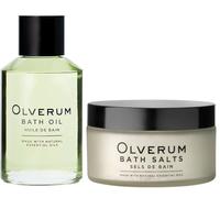 Olverum Bath Oil & Bath Salts Bundle - Luxury Muscle Soothing Bath Soak with Essential Oils - Therapeutic Aromatherapy Magnesium Bath Salts for Muscles & Relaxation - Great for Gifting
