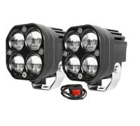 OLVESXC Motorcycle Projector For Motorcycle Truck Car SUV ATV 30000LM 24V 12V Bright 3 Inch Dual Color LED Spotlights 200W Fog Lamp Headlight Accessory(2 PCS White Yellow)