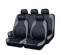 OLVESXC Seat Covers Pair All Season Quited PU Leather Car Seat Cover Full Surrounded Protector Waterproof Universal Fit Sedan Suv Pick-up Truck(AE-2041-GY)