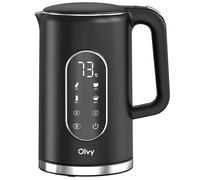 Olvy 1.7L Electric Kettle with Temperature Control - 2200W Fast Boil - Keep Warm & Auto Shut-Off Functions - Double-Wall Stainless Steel with Cool-Touch Exterior - Anti-Scale Filter - Black