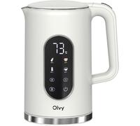 Olvy Electric Kettle 1.7L with Temperature Control - 2200W Fast Boil - Keep Warm Function - Double-Wall Stainless Steel - Cool-Touch Exterior - Anti-Scale Filter (White)