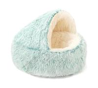 Olvys Cozy Cocoon Dog Bed, Comfy Cocoon Cuddle Pet Bed, Nest Dog Beds, Fluffy Covered Hooded Calming Plush Bed, Machine Washable, Non-Slip Waterproof Base for Small Medium Large Pets (XL,Green)