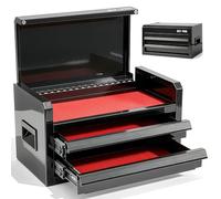 OLY-PRO Mini Tool Box with 2 Lockable Drawers and Top Storage, Durable Steel Construction with Ball Bearing Slides, Multipurpose Portable Organizer for