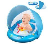Olycism Baby Swimming Float with Canopy UPF50+ Baby Swimming Ring with 2*Patch Kit Made of Child-friendly Materials for Baby's Water Floating or Swimming Exercises for Baby ab 6-36 Months