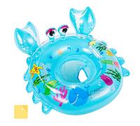 Olycism Baby Swimming Float with Safety Seat - Inflatable Swim Ring for Toddlers, PVC Swim Trainer with Handle, Kick Learning Aid, Includes Patch Kit, for Ages 6-36 Months