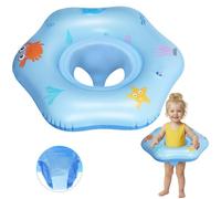 Olycism Baby Swimming Float with Seat - 0.3mm Extra Thick PVC, Inflatable Toddler Pool Ring for 1-3 Years, Durable Baby Swim Float with Repair Patch Kit, Blue
