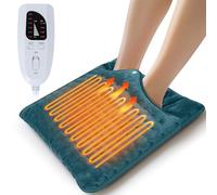 Olycism Electric Foot Warmer Fast Heat for Feet 6 Temp & Auto-Off Timer. Extra Large 40x40cm Heating Pad Machine Washable. Comfy Feet Heater for Men Women Seniors Home/Office Grass Green