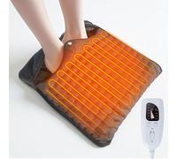 Olycism Heated Foot Warmer Electric 40 * 40, 24 Options Electric Foot Warmer - Overheating Protection Technology - Automatic Power Off, Foot Warmers for Men & Women, Gray Feet Warmers