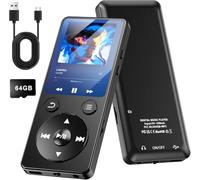 Olycism MP3 Player with Bluetooth 64GB MP3 and Digital Audio Player with Speaker, 2.4Display, 450mAh Battery, Support Video/E-Book/FM Radio/Pedometer, Expandable to 128GB