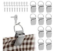 OLYCRAFT 10 Sets Silver Heavy Duty Tapestry Hangers Clamps Non-Slip Quilt Hangers Wall Hanging Rug Stainless Steel Clips with D-Shape Design for Rugs Blankets Fabrics Home Decor Hanging Solution