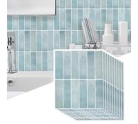 OLYCRAFT 10 Sheets Peel and Stick Wall Tile 29x23cm Light Green 3D Stick on Tiles Kitchen Backsplash Tiles Self Adhesive Rectangle Wall Tile for Kitchen Bathroom Bedroom Home Decoration