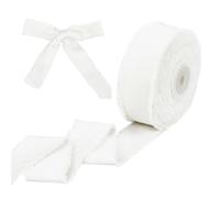 OLYCRAFT 10 Yards/9.1m White Velvet Ribbon - 38mm Wide, Flat, Raw Edged, Perfect for Wedding, Gift Wrapping, DIY Crafts