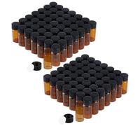 OLYCRAFT 100 Pack 5ml Amber Glass Essential Oil Bottle with Screw Caps Leak-Proof Mini Bottles Glass Sample Vials Laboratory Sample Bottles for Scientific Experiments Liquid Samples Storage