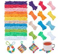 OLYCRAFT 1000 Pcs Loom Loops Potholder Weaving Loom Refill Loops Kit 12 Colors Pot Holder Knitting Kits Pot Holder Loops Crafts Weaving Colorful Craft Flexible DIY Kit for DIY Projects Making