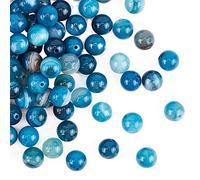OLYCRAFT 100pcs 8mm Natural Sardonyx Beads Striped Agate Bead Strands Round Loose Dyed Gemstone Beads Energy Stone for Bracelet Necklace Jewelry Making