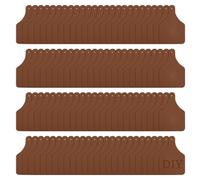 OLYCRAFT 100Pcs Imitation Leather Blank Tags Coconut Brown Cow Ear Tag 7.6x5cm Leather Labels 2mm Thick Blank PU Tags for Stamping DIY Labels Jeans Bags Accessories DIY Jewelry Crafts
