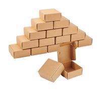 OLYCRAFT 100Pcs Mini Cardboard Boxes 5.5x5.5x2.5cm Brown Cardboard Present Boxs Jewelry Kraft Box Small Corrugated Mailer Boxes Mini Box for Present Wrapping Packaging Small Items