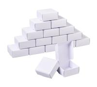 OLYCRAFT 100Pcs Mini Cardboard Boxes 5.5x5.5x2.5cm White Cardboard Present Boxes Jewelry Kraft Box Small Corrugated Mailer Boxes Mini Boxes for Present Wrapping Packaging Small Items
