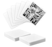 OLYCRAFT 100pcs Square White Paper Tiles 10x10cm Blank Watercolor Paper Tile Artist's Tiles White Drawing Papers for Calligraphers Watercolor Artists Sketch Book Painting Notebooks Supplies