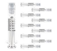 OLYCRAFT 10pcs 1ML Borosilicate Glass Syringe Heat Resistant Luer Lock Syringe without Needle Reusable Glass Dispensing Syringes for Industry Labtoratory Liquids Glue Oil