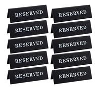 OLYCRAFT 10Pcs 45x150x50mm Black Acrylic Reserved Table Tent Sign Guest Reservation Table Seat Sign for Wedding Seating Reservation Restaurant Business Office Meeting Party