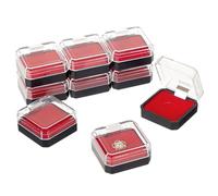 OLYCRAFT 10Pcs Clear Plastic Gift Box For Pin 36.5x36x8.5mm Black Red Presentation Boxes for Badge Clear Lapel Pin Presentation Display Case for Lapel Pin Gemstone Storage Display