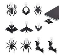 OLYCRAFT 10Pcs Dust Plug Charm 2.5~5cm Long Anti Dust Plugs Spider Mobile Dustproof Plugs USB C Port Caps Protector with Alloy Pendants Phone Pendants Accessory for Most Type C Phone