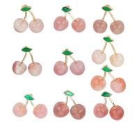 OLYCRAFT 10Pcs Natural Agate Cherry Pendants Natural Agate Stone Fruit Cherry Pendants Charms with Metal Findings 3D Cherry Pendant Bead Charm for Necklace Earrings Jewelry Making DIY Crafts
