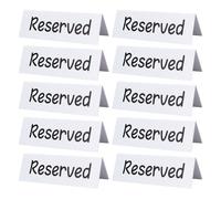 OLYCRAFT 10Pcs Reserved Table Signs 15x5.2x5cm Silver Acrylic Reserved Signs Reserved Seating Signs Double-Sided Table Tent Signs Reservation Seat Sign for Wedding Restaurant Office Meeting Chair