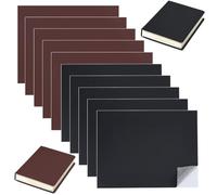 OLYCRAFT 10Pcs Self-Adhesive Bookbinding Cloth 43x33cm Imitation Leather Book Cover Black Brown Adhesive Bookbinding Cover for Book Binding Repairing Crafting Sewing DIY Crafts