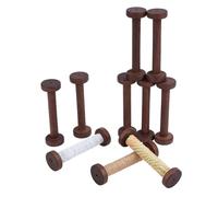 OLYCRAFT 10pcs Wooden Empty Spool 2.8x9.7cm Coconut Brown Spool Unfinished Wooden Smooth Wire Weaving Bobbin Wooden Rotatable Spool for Crafts DIY Art Sewing Thread Storage Stitch Supplies