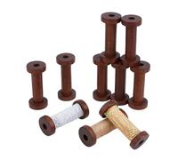 OLYCRAFT 10pcs Wooden Empty Spool 2.9x7cm Coconut Brown Spool Unfinished Wooden Smooth Wire Weaving Bobbin Wooden Rotatable Spool for Crafts DIY Art Sewing Thread Storage Stitch Supplies