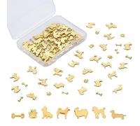 OLYCRAFT 112Pcs Dog Themed Resin Filler Alloy Epoxy Resin Supplies UV Dog Bone Resins Filling Accessories Gold for Resins Jewelry Making - 7 Shapes